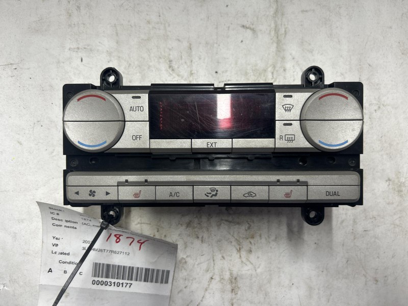 2007 LINCOLN MKZ Heat AC Controller automatic dual zone 7H6H18C612BF OEM 07