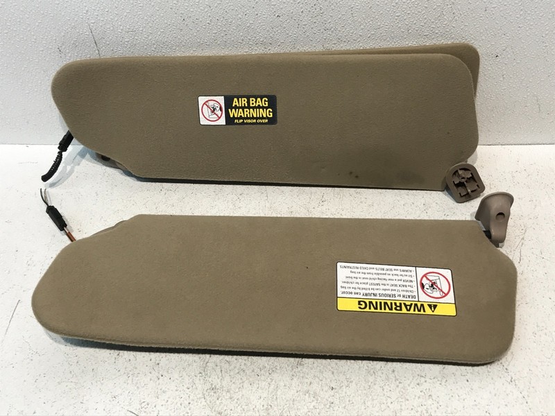 1997-2003 Ford Expedition Left Right Dual Sun Visor Set Pair OEM Beige