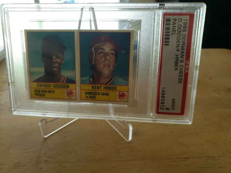PSA 9 Dwight Doc Gooden Kent Hrbek 1986 Dorman's Cheese Panel Minnesota Twins