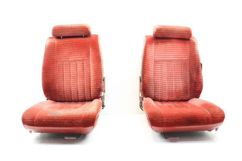 Pair of Red Cloth Driver and Passenger Front Seats Fits 82-83 280ZX