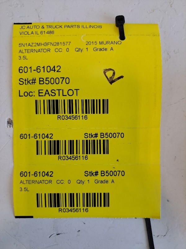 Alternator 6 Cylinder 150 Amp Fits 13-16 PATHFINDER 3456116