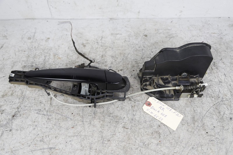 BMW F30 Right Rear Door Handle with Latch Jet Black 668 2012-2018 OEM Part