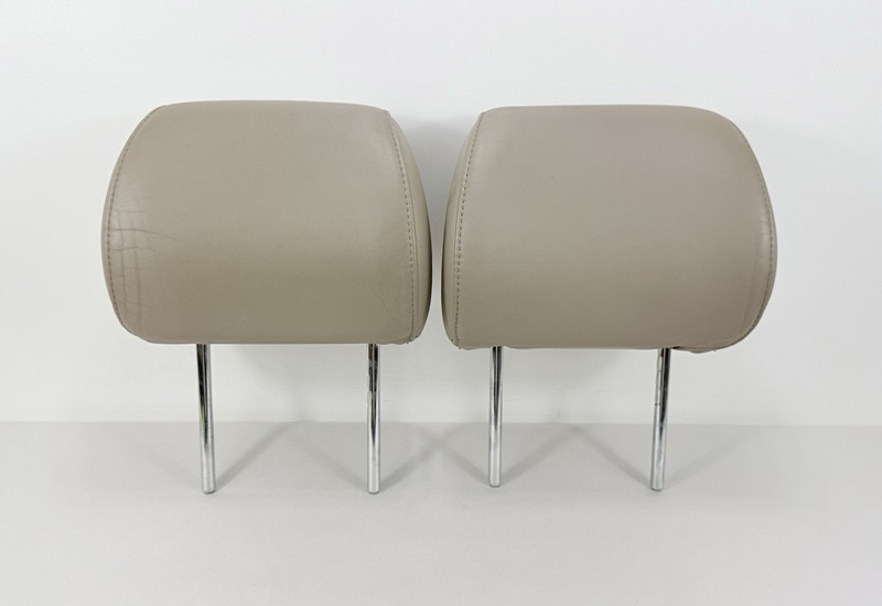 2003-2009 Toyota 4Runner Front Seat Headrests Pair Taupe Leather OEM Set LH RH