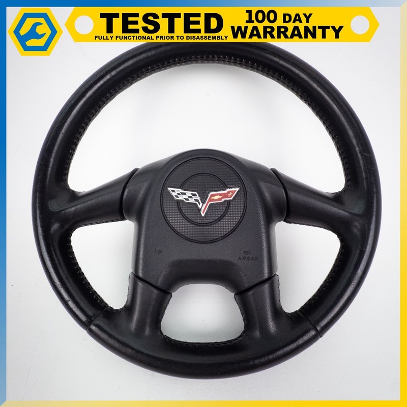 05-13 CHEVROLET CORVETTE C6 FRONT LEFT STEERING WHEEL ASSEMBLY BLACK OEM