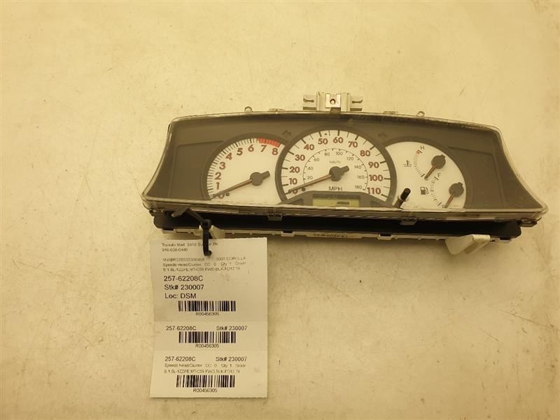 03-04 TOYOTA COROLLA SPEEDOMETER CLUSTER