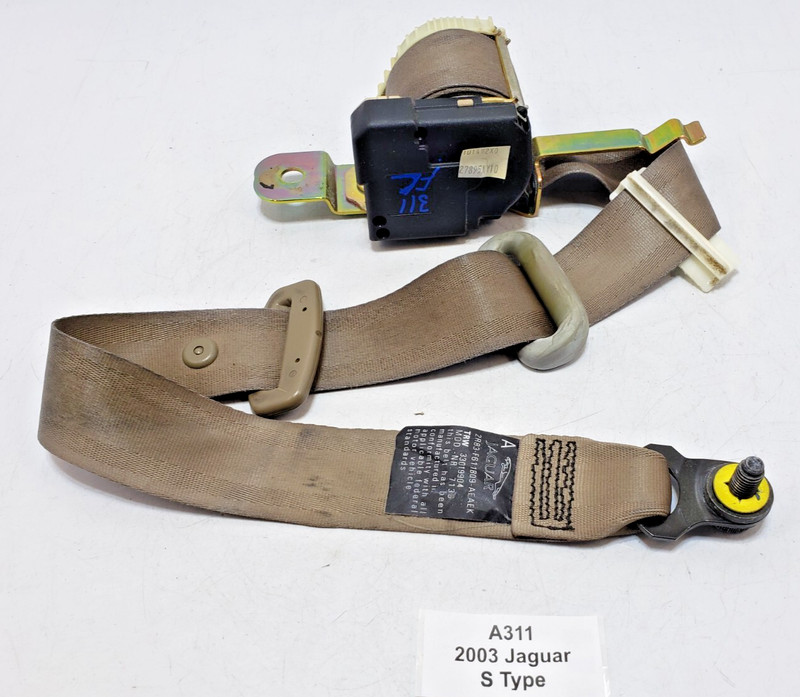✅ 03-04 OEM Jaguar S-Type X200 Front Left Driver Side Seat Belt Retractor Beige
