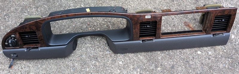1998-2002 Lincoln Town Car Dash BezelWood Grain Trim Black Grey cluster bezel
