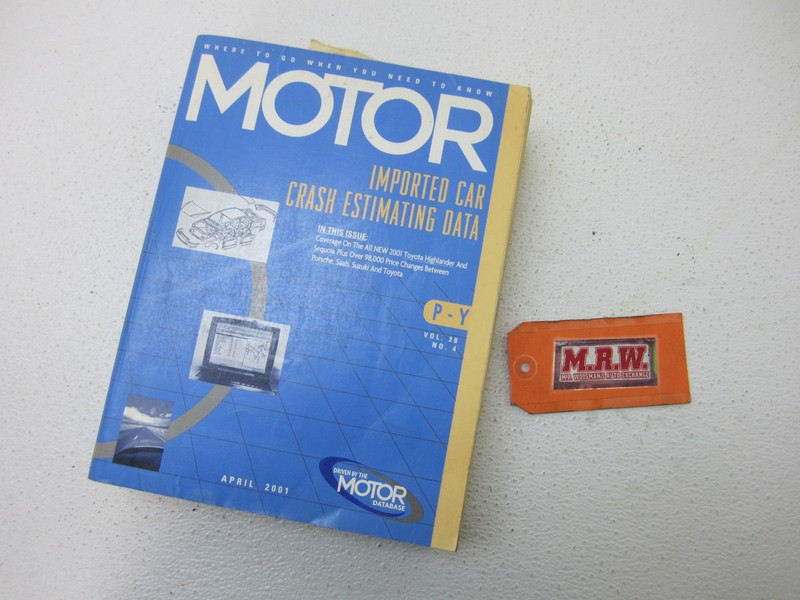 2001 01 IMPORT CAR CRASH ESTIMATING DATA MANUAL MOTOR BOOK SAAB PORSCHE TOYOTA