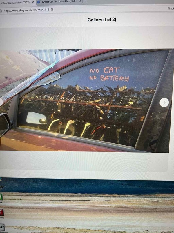 Front Door Glass/window TOYOTA PRIUS Left 04 05 06 07 08 09