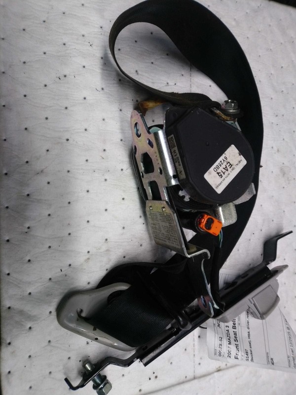 2007 MAZDA 3 Grey OEM Seat Belt Assembly - Used, 89k Miles, 4DR