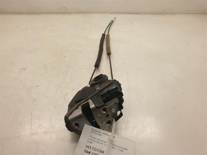 2008 TOYOTA HIGHLANDER DRIVER SIDE REAR DOOR LOCK ACTUATOR ASSEMBLY