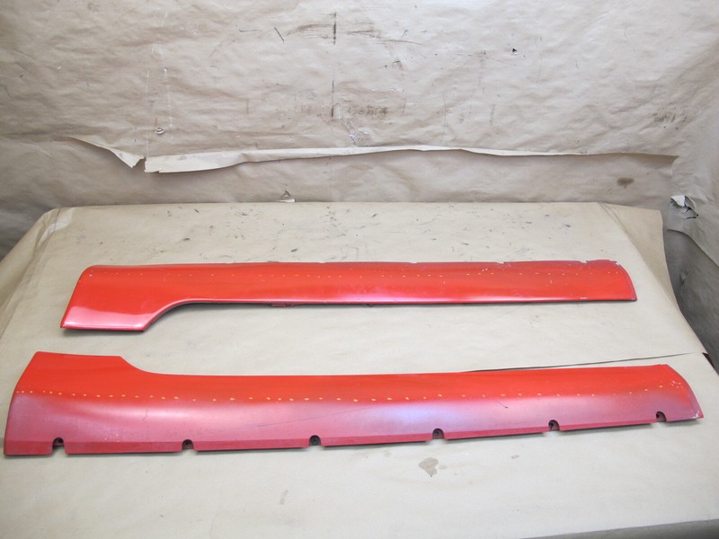 1987-1995 PORSCHE 928 S4 ROCKER MOLDING PANEL SKIRT RIGHT & LEFT SIDE SET RED
