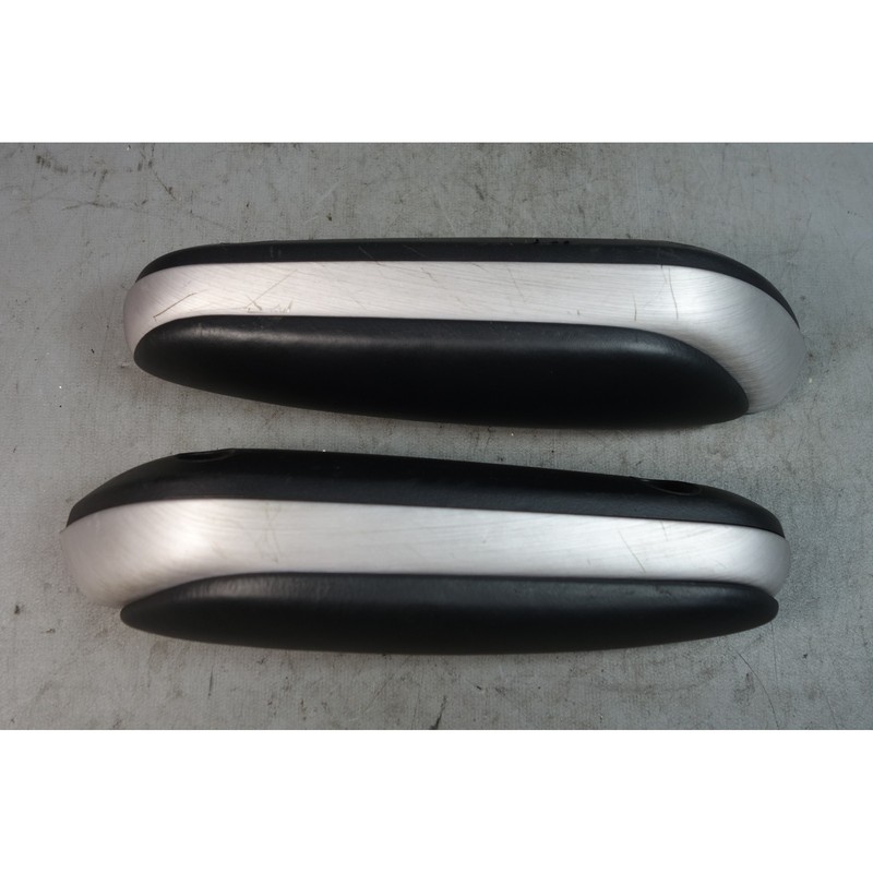 2000-2006 BMW E46 3-Series Coupe Rear Armrest Moulding Pair Brushed Aluminum OEM