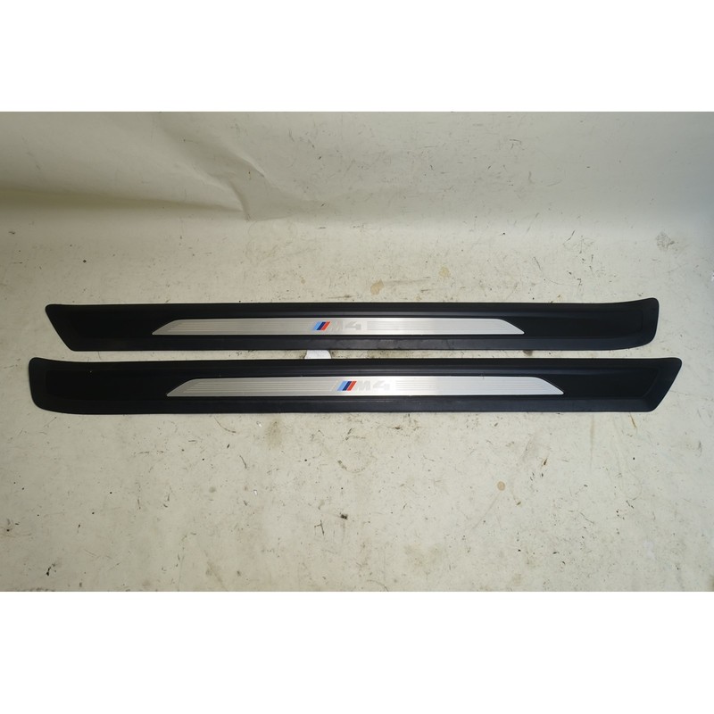 BMW F82 M4 Coupe Factory Door Sill Entry Cover Pair Left Right OEM 2015-2020