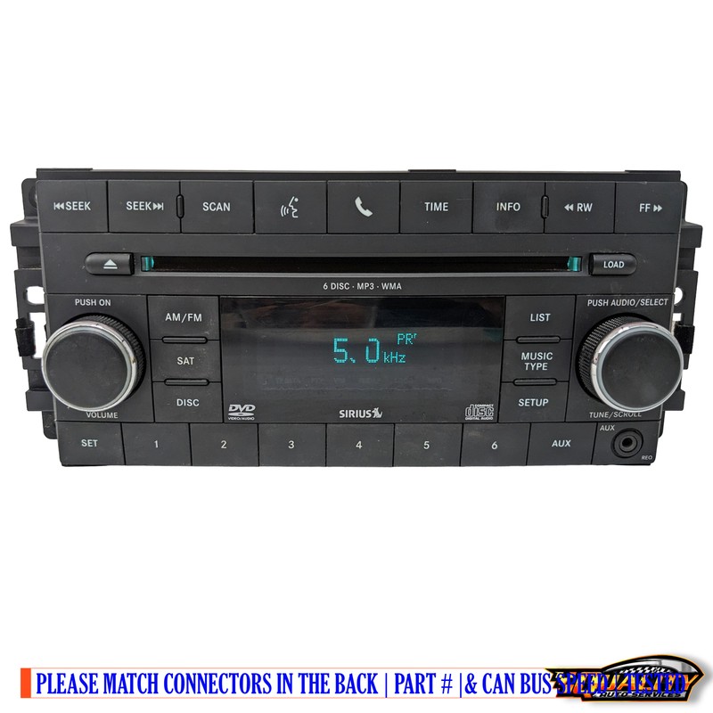 2008 - 2012 JEEP DODGE CHRYSLER Radio MP3 Player Sirius Sat AUX REQ LOW SPEED