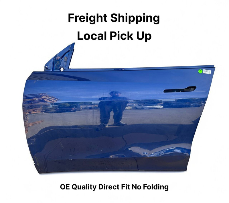 ✅2020-2024 Tesla Model Y Left Front Side Door Shell Blue OEM w/dent