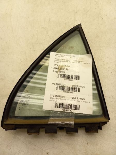 03-08 TOYOTA COROLLA LE PASSENGER SIDE REAR DOOR VENT GLASS