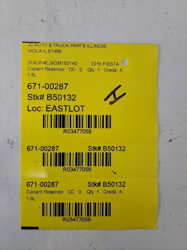 Coolant Reservoir Fits 11-19 FIESTA 3477058