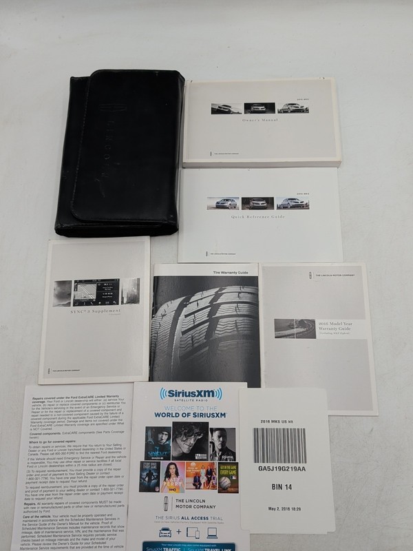 2016 LINCOLN MKS OWNERS MANUAL USER GUIDE ECOBOOST BASE V6 3.7L 3.5L FWD AWD