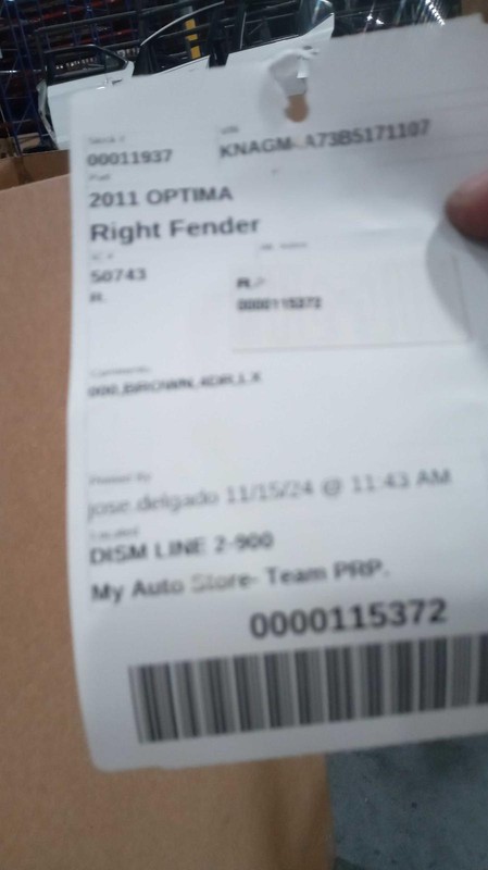 2011 KIA OPTIMA Maroon Right Fender 150758 Used 214K Mileage OEM Quality