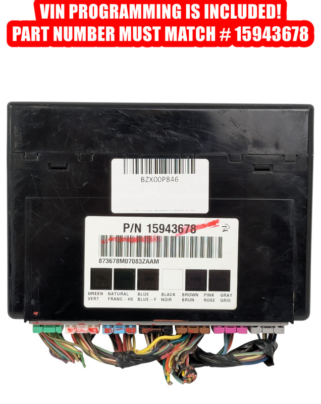 2007-2013 GM Body Control Module 15943678 "Programmed to your VIN" BCM