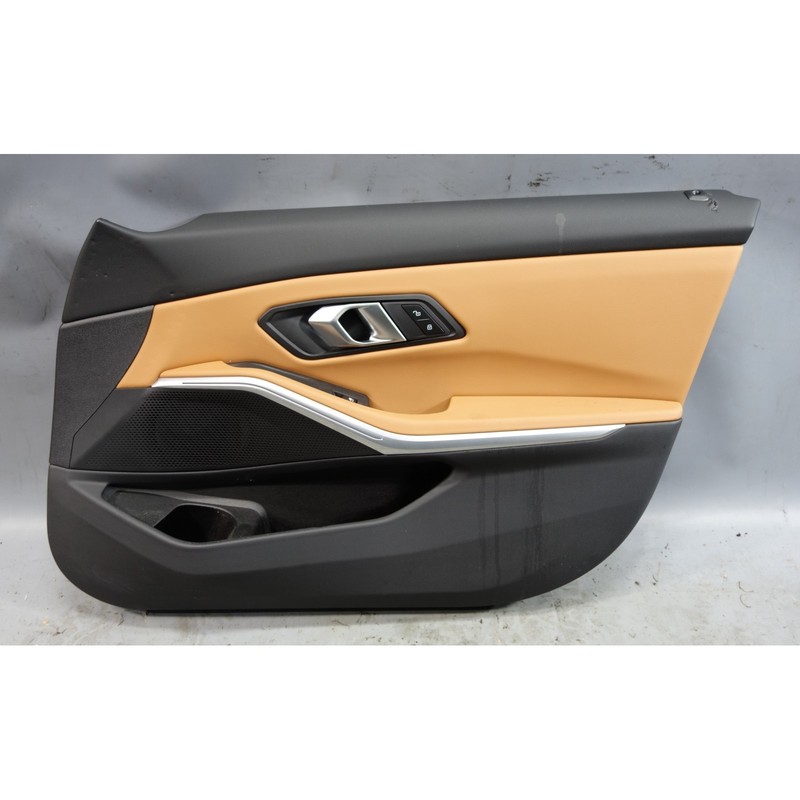 Damaged 19-25 BMW G20 3-Series Front Right Door Card Panel Trim Cognac Brown OEM