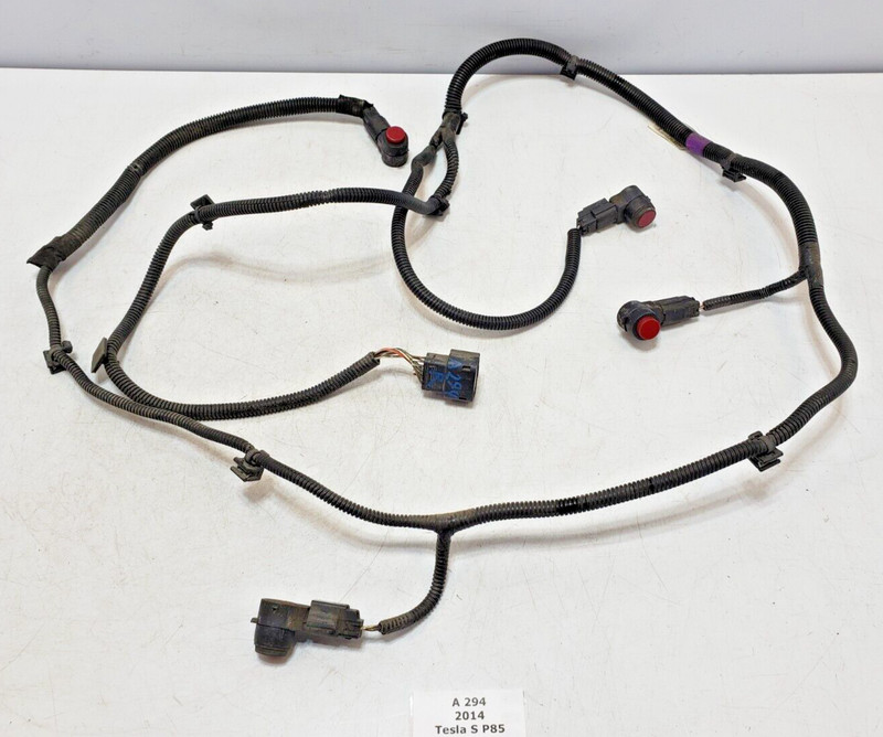 ✅ 12-20 OEM Tesla Model S Rear Parking Distance PDC Harness Sensors Red PPMR