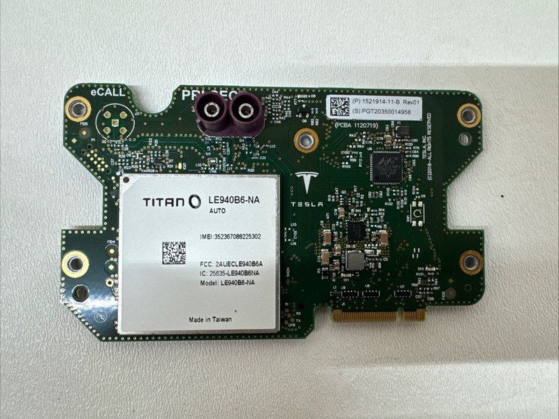 16-21 Tesla S 3 X Y Connectivity Card LTE modem LE940B6-NA 1521914-11B 9024 B133