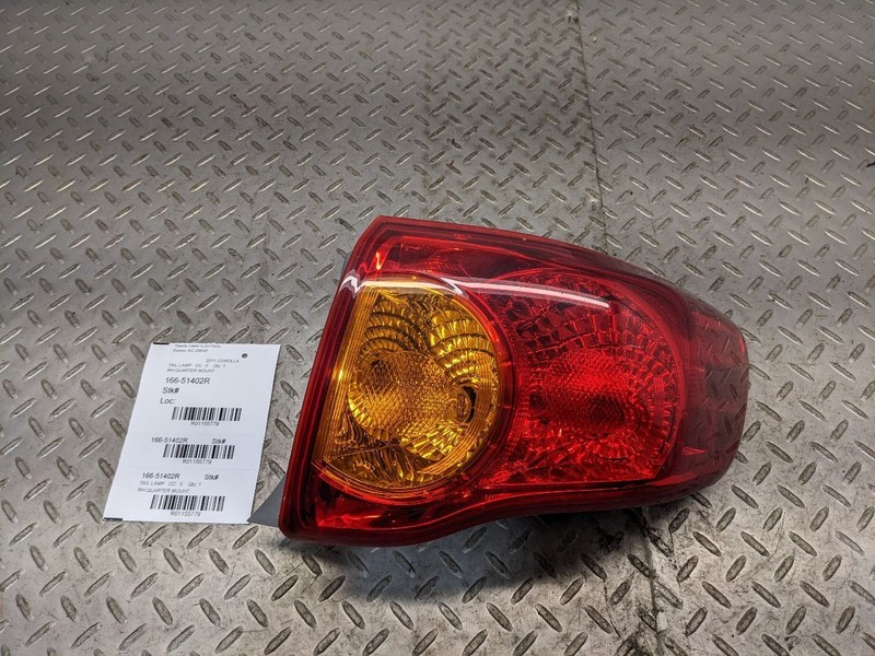 Passenger Tail Light Quarter Panel Mounted Fits 11-13 COROLLA 1155779