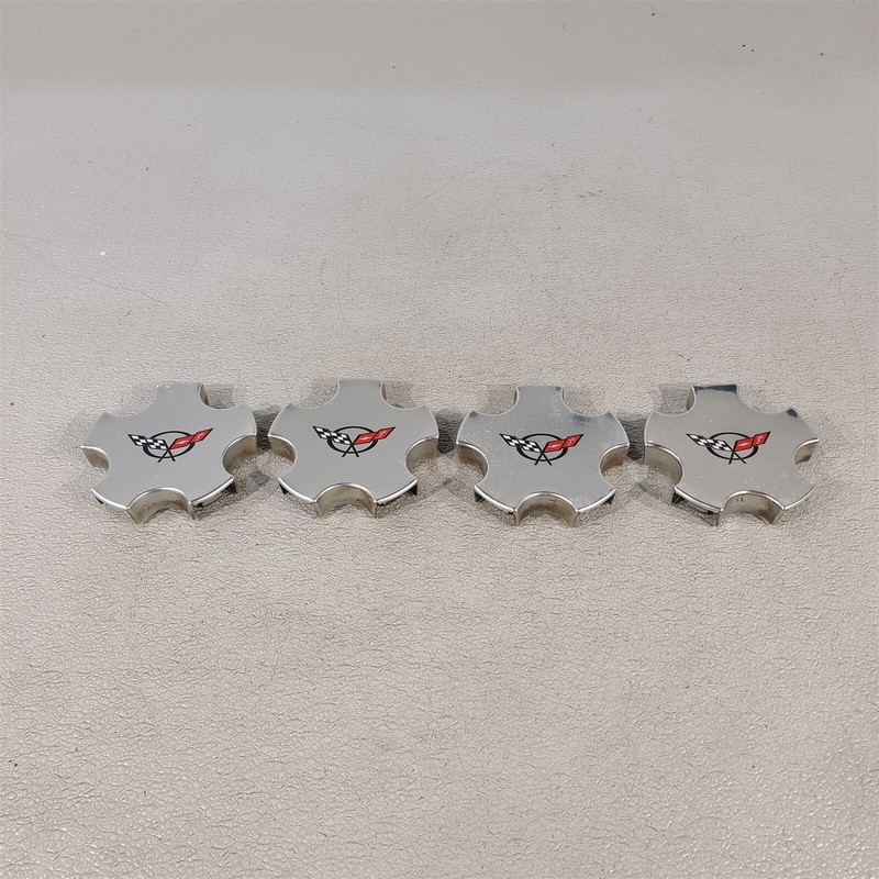 97-04 Corvette C5 Polished Wheel Center Caps Cap Set Oem Aa7374