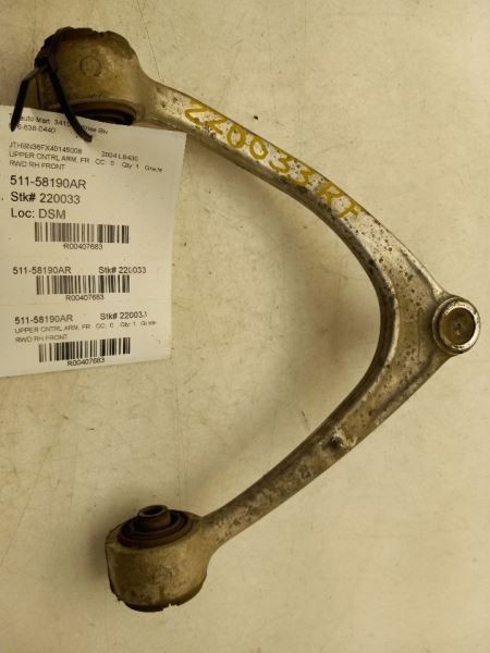 01-06 LEXUS LS430 4.3L 8CYL 2WD PASSENGER FRONT UPPER CONTROL ARM ASSEMBLY