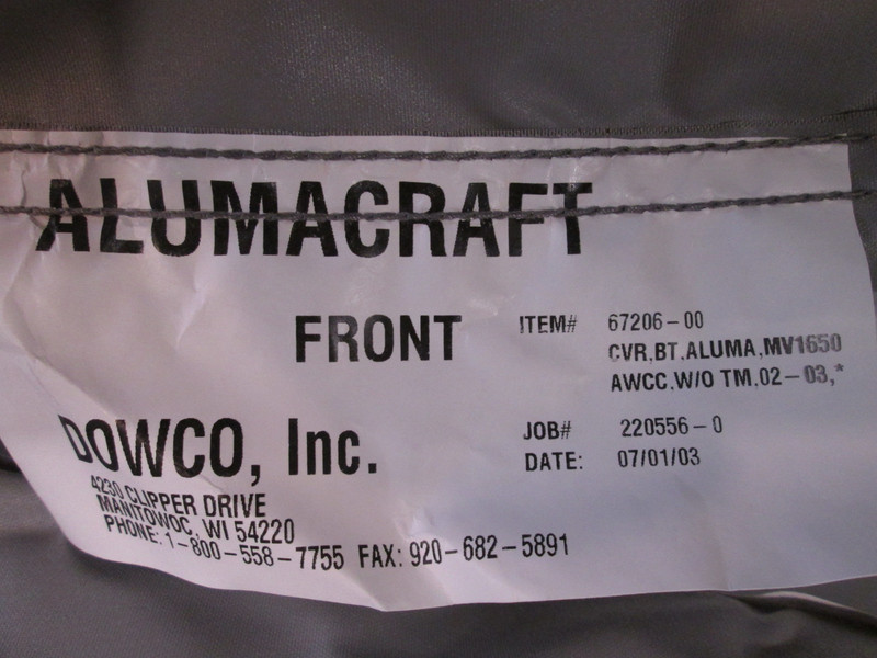 67206-00 Alumacraft MV1650 AW Center Console W/O Trolling Motor Grey Boat Cover
