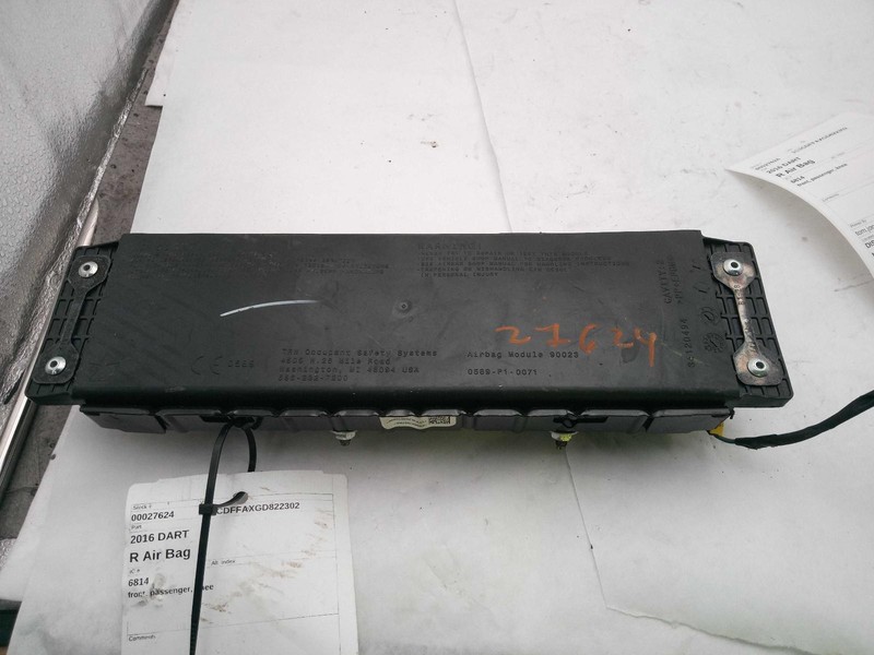 Used Instrument Panel Air Bag fits: 2016 Dodge Dart front passenger knee Grade B