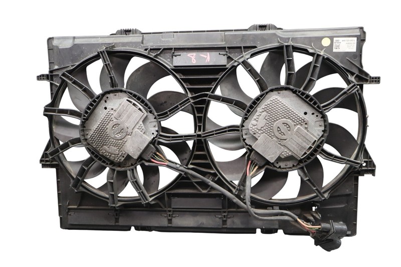 12-18 Audi A7 Quattro Dual Radiator Motor Cooling Fan Shroud Assembly Oem