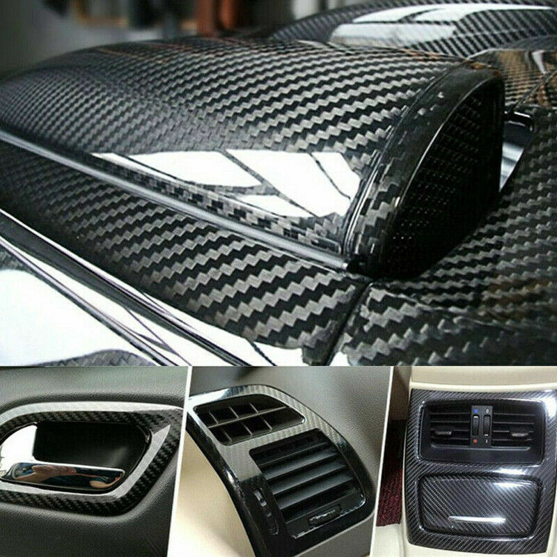 Carbon Fiber Vinyl Film Car Interior Wrap Stickers Auto Parts Accessories 12x60"