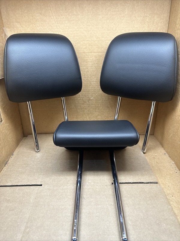 2016-2023 FORD EDGE REAR 2ND ROW SEAT HEADREST HEAD REST SET LEATHER BLACK OEM