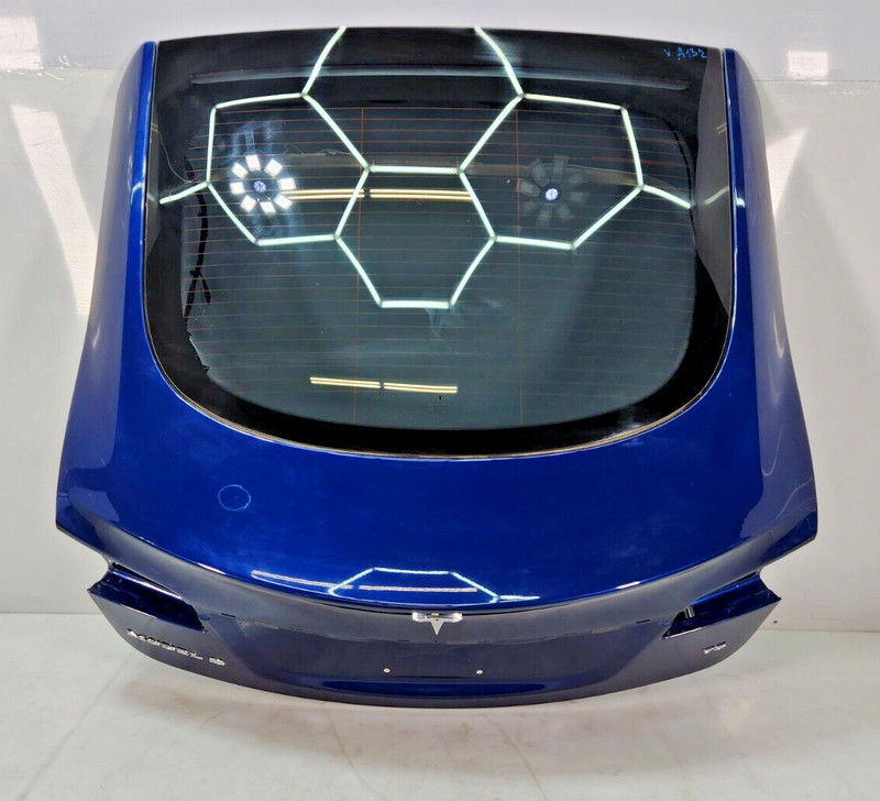 ✅16-20 OEM Tesla Model S Tailgate Liftgate Trunk Shell Panel Blue W/ Glass NOTE*