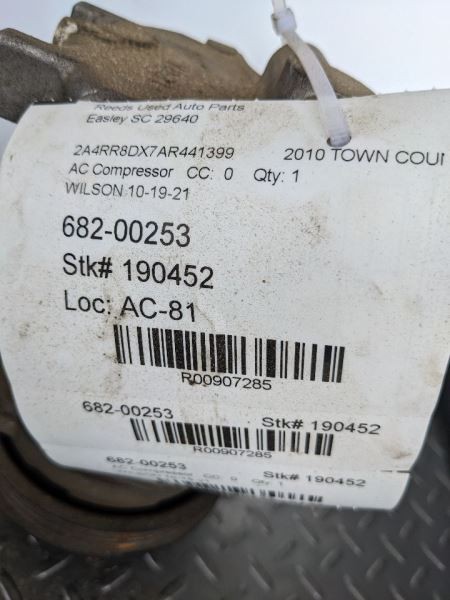 AC Compressor Fits 08-10 CARAVAN 907285