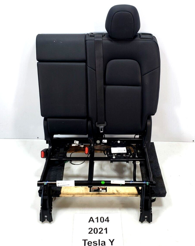 ✅20-23 OEM Tesla Model Y Rear Left Driver Seat Cushion Leather Black W/ Frame