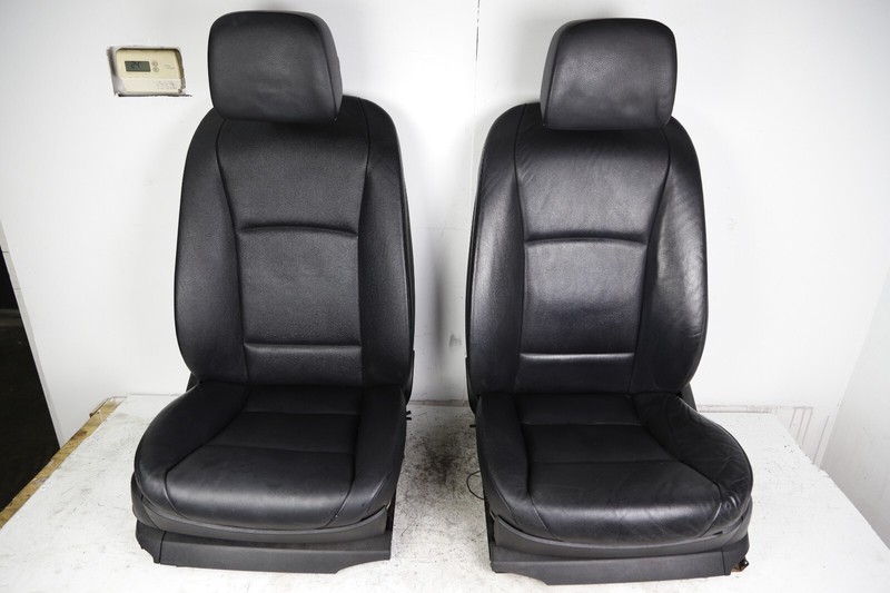 2011-2013 BMW F10 528i 535i 550i Front Seat Pair Black Leather Heated OEM