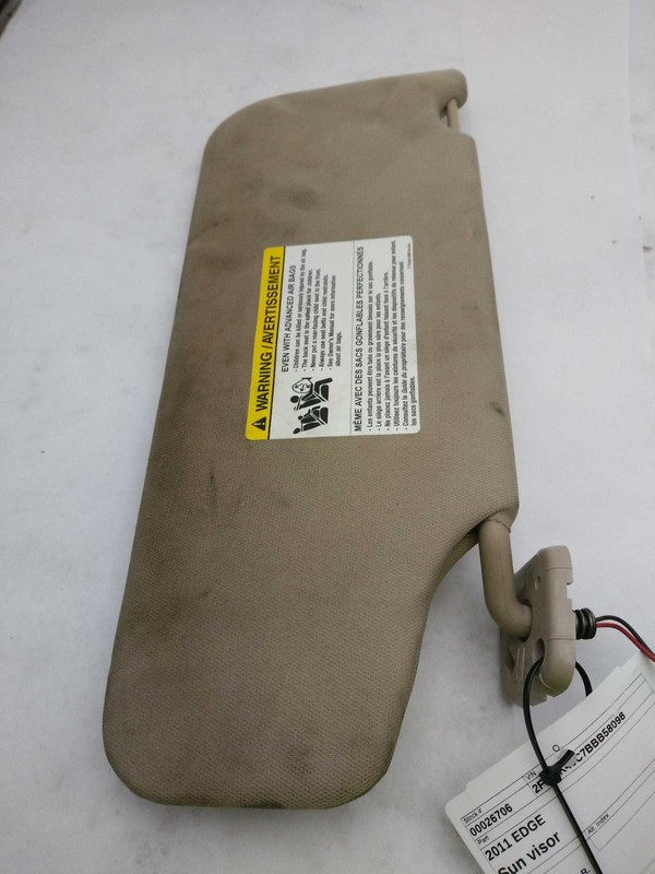 2011 Ford Edge Right Silver Sun Visor OEM 79066 - Used, 243k Miles