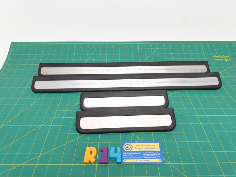 07-09 INFINITI G35 G37 sedan DOOR SILL PANEL SCUFF PLATE STEP COVER TRIM SET OEM
