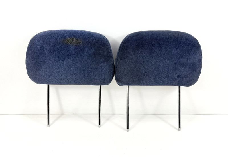 1992-1996 Ford F150 F250 F350 (Bench Seat) Front Headrests Blue Cloth Set OEM