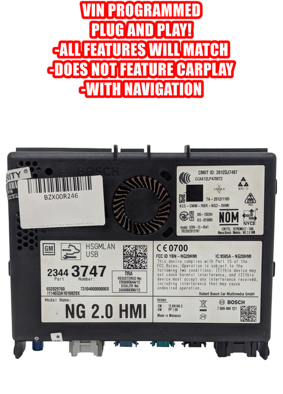 UNLOCKED 2014 CADILLAC XTS 2.0 HUMAN MACHINE HMI MODULE OEM 23443747