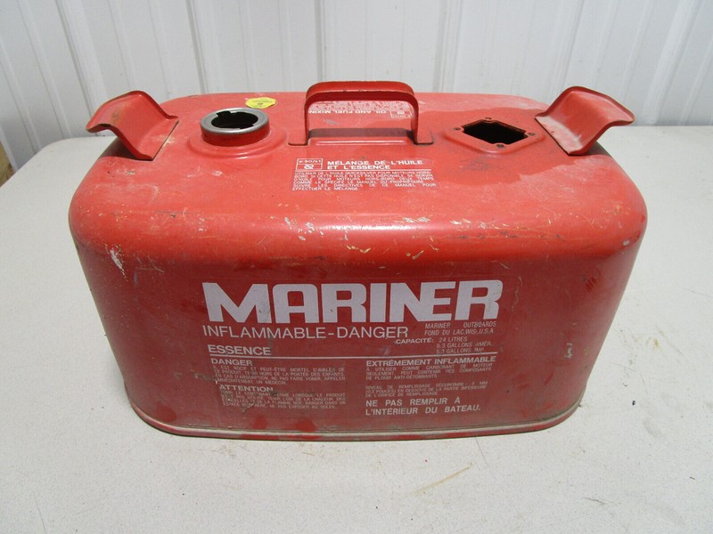 Mercury Mariner Outboard Remote Fuel Gas Tank Can Metal 6 Gallon