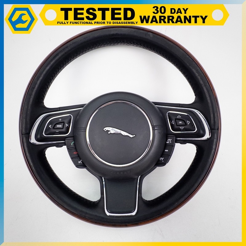 10-19 JAGUAR X351 XJ XJL XJR STEERING WHEEL W/ PADDLE SHIFTERS BLACK ASSEMBLY OE