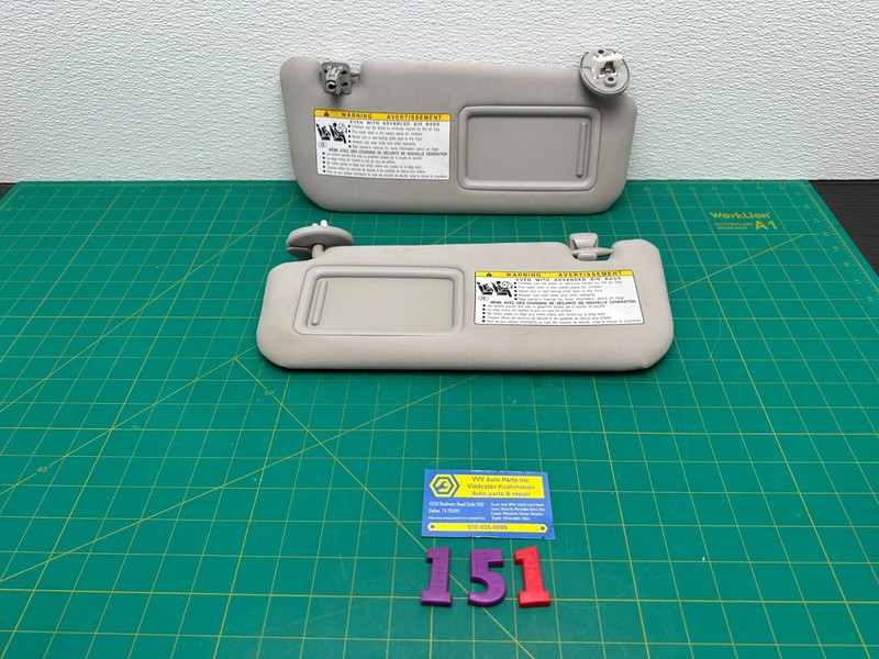 14-15 LEXUS IS250 - LEFT & RIGHT SIDE SUN VISOR SUNVISOR PAIR OEM