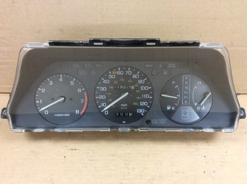 88 89 Accord LXi 4DR Auto Instrument Cluster Speedo Tacho Meter Gauges Used OEM
