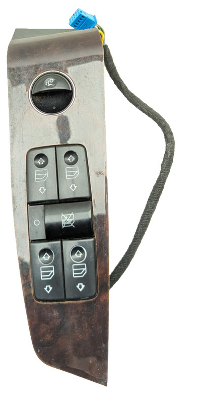 00-06 Mercedes W220 S500 Front Left Driver Side Master Window Switch Trim Wood