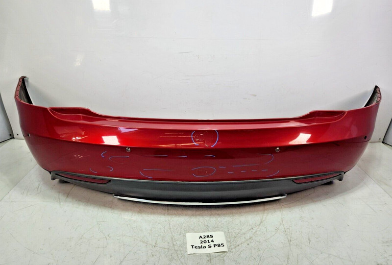 ✅ 2012-2016 OEM Tesla Model S Rear Bumper Cover Red PPMR W/ Splash Shield